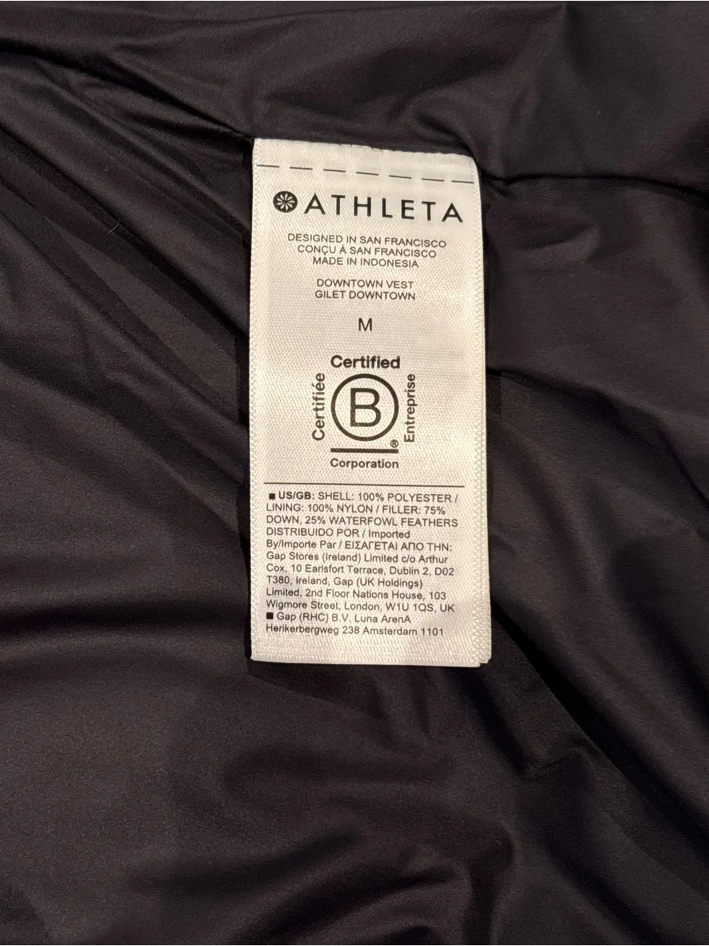 Athleta Black Quilted Insulated Vest - NWT!